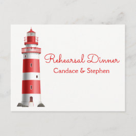 リハーサル航海のディナーライトハウスビーチ結婚式 インビテーションポストカード