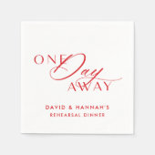 リハーサル遠くにディナー用の赤い1日ナプキン スタンダードカクテルナプキン (正面)