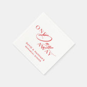 リハーサル遠くにディナー用の赤い1日ナプキン スタンダードカクテルナプキン (角)