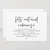 リハーサル食べディナーのリハーサル結婚を行おう 招待状 (正面/裏面)