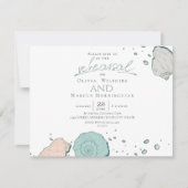 リハーサル | シーシモダンェルズコーラルアンドティール(緑がかった色) 招待状 (正面)