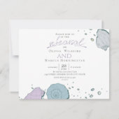 リハーサル |シーモダンシェルほこりっぽいブルー薄紫 招待状 (正面)