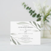 リハーサル |セージ緑のオリーブの枝の水色 招待状 (スタンド正面)