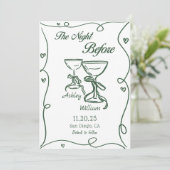 リハーサル・ディナーの前に手で一晩を引いた 招待状 (スタンド正面)