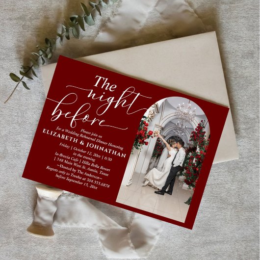 リハーサル・ディナーの前の夜にブルゴーニュ 招待状