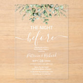 リハーサル・ディナーの前の夜に緑を作る アクリル招待状 (正面)