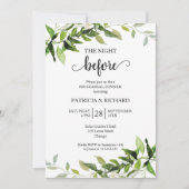 リハーサル・ディナーの前の夜に緑を作る 招待状 (正面)