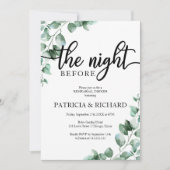 リハーサル・ディナーの前の夜に緑を作る 招待状 (正面)