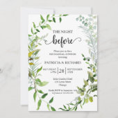 リハーサル・ディナーの前の夜に緑を作る 招待状 (正面)