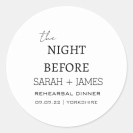 リハーサル・ディナーの前の夜のミニマリスト ラウンドシール