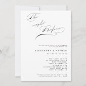 リハーサル・ディナーの前の夜のミニマリスト 招待状 (正面)