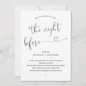 リハーサル・ディナーの前の夜のミニマリスト 招待状 (正面)