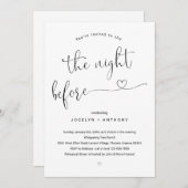 リハーサル・ディナーの前の夜のミニマリスト 招待状 (正面/裏面)