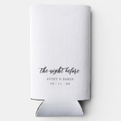 リハーサル・ディナーの前の夜の書道 スリム缶クーラー (裏面)