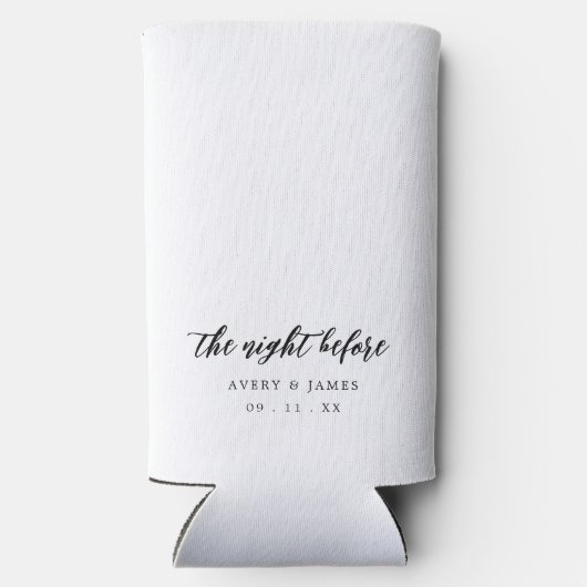 リハーサル・ディナーの前の夜の書道 スリム缶クーラー (裏面)