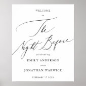 リハーサル・ディナーの前の夜の白黒 ポスター (正面)