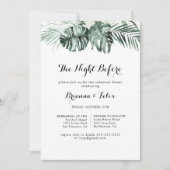 リハーサル・ディナーの前の熱帯の緑の夜 招待状 (正面)