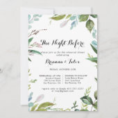 リハーサル・ディナー前の緑の書道の夜 招待状 (正面)