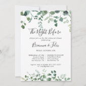 リハーサル・ディナー前の緑の葉の夜 招待状 (正面)