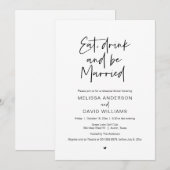リハーサル・ディナー、食べて、飲んで、結婚しよう 招待状 (正面/裏面)
