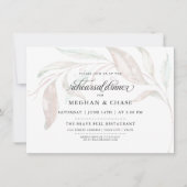 リハーサル | パステル淡い色のの水彩の葉 招待状 (正面)