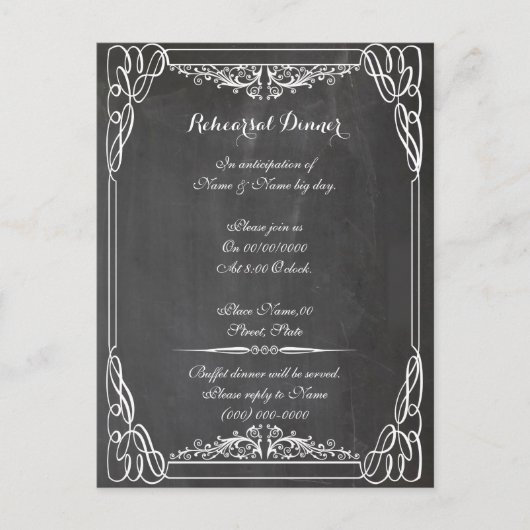 リハーサル、披露宴及び運転の方向 ポストカード (正面)