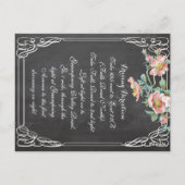 リハーサル、披露宴及び運転の方向 ポストカード (裏面)