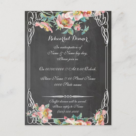 リハーサル、披露宴及び運転の方向 ポストカード (正面)