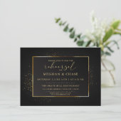 リハーサル |黒エレガントと金ゴールドのグリッター 招待状 (スタンド正面)