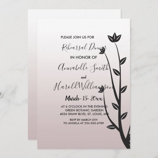 リハーシンプルエレガント   サルディナー 招待状 (正面/裏面)