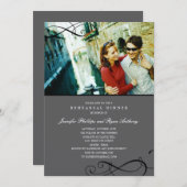 リハースタイリッシュサルディナーまたはウェディングシャワー 招待状 (正面/裏面)