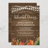 リハー素朴サルディナー招待、秋の結婚式 招待状 (正面/裏面)