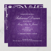 リハー結婚サルディナーの愛で紫が咲く 招待状 (正面/裏面)