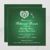 リハー結婚サルディナーグランジハートグリーン 招待状 (正面/裏面)