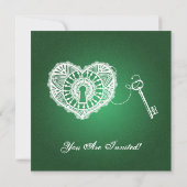 リハー結婚サルディナーグランジハートグリーン 招待状 (裏面)