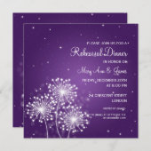 リハー結婚サルディナーサマースパークルパープル 招待状 (正面/裏面)