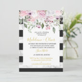 リハー結婚サルディナーフローラマーブルブラックシック 招待状 (スタンド正面)