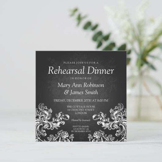 リハー結婚サルディナーヴィンテージが2つ黒に旋回 招待状 (スタンド正面)