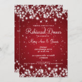 リハー結婚サルディナー冬のスパークルレッド 招待状 (正面/裏面)