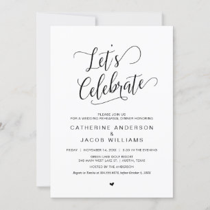 リハー結婚サルディナー、クラシシンプルー·ブラック、 招待状