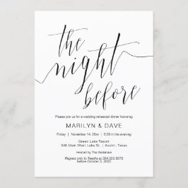 リハー結婚サル·ディナー·シンプル·ブラック 招待状