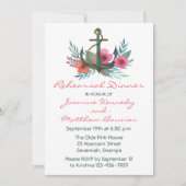 リハー航海のサルディナーいかりフローラピンクティール(緑がかった色) 招待状 (正面)