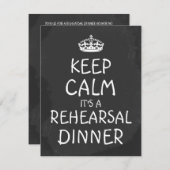 リハ保ーサルのディナーを落ち着けるChalkboard結婚式 招待状 (正面/裏面)