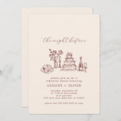 リハ図解入りの、写真付きのーサルディナー招待状 招待状 (正面/裏面)