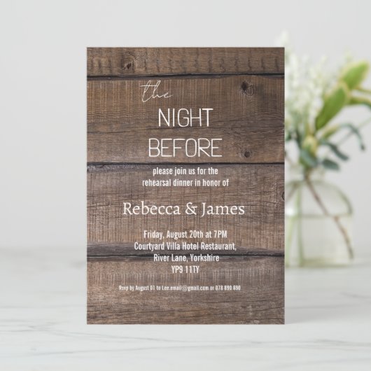 リハ素朴ーサルディナーの前の夜結婚 招待状 (スタンド正面)