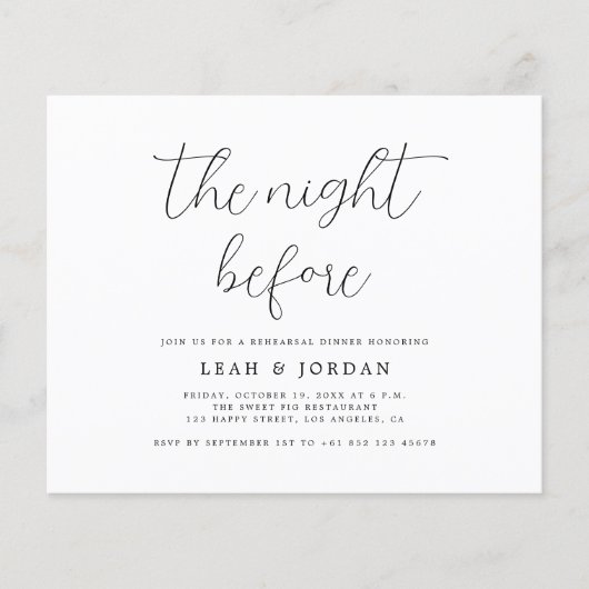 リハ素朴ーサルディナーの前夜の予算 チラシ (正面)