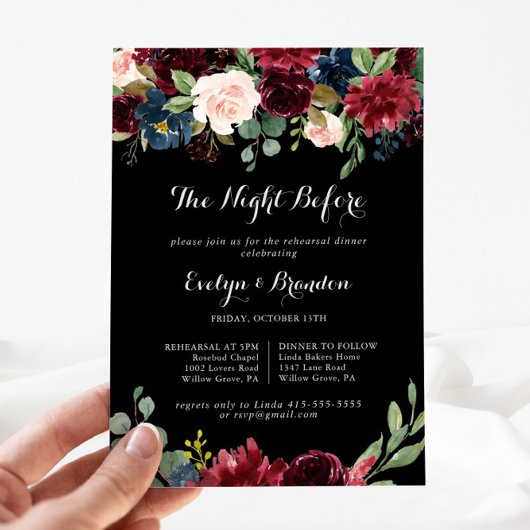 リハ素朴ーサルディナー前のブラックナイト 招待状