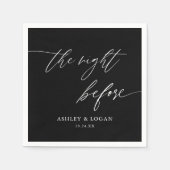 リハ素朴ーサルディナー前の夜を黒塗り スタンダードカクテルナプキン (正面)