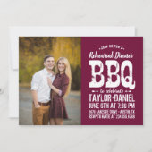 リハ素朴ーサルディナーBBQ |編集可能な色 招待状 (正面)