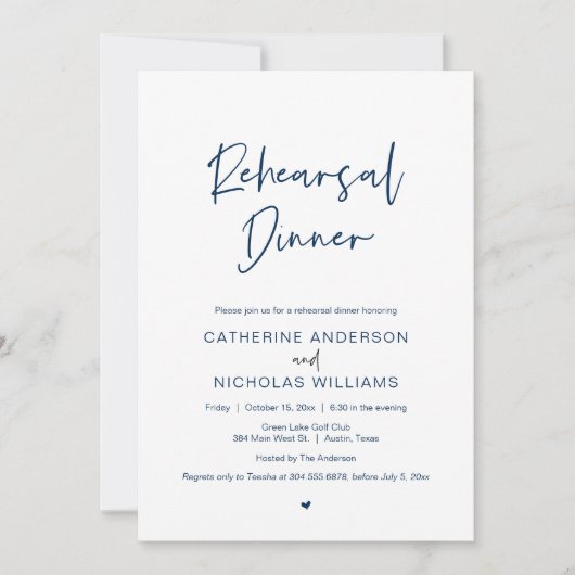 リハ結婚ーサルディナーとパーティーお祝い 招待状 (正面)